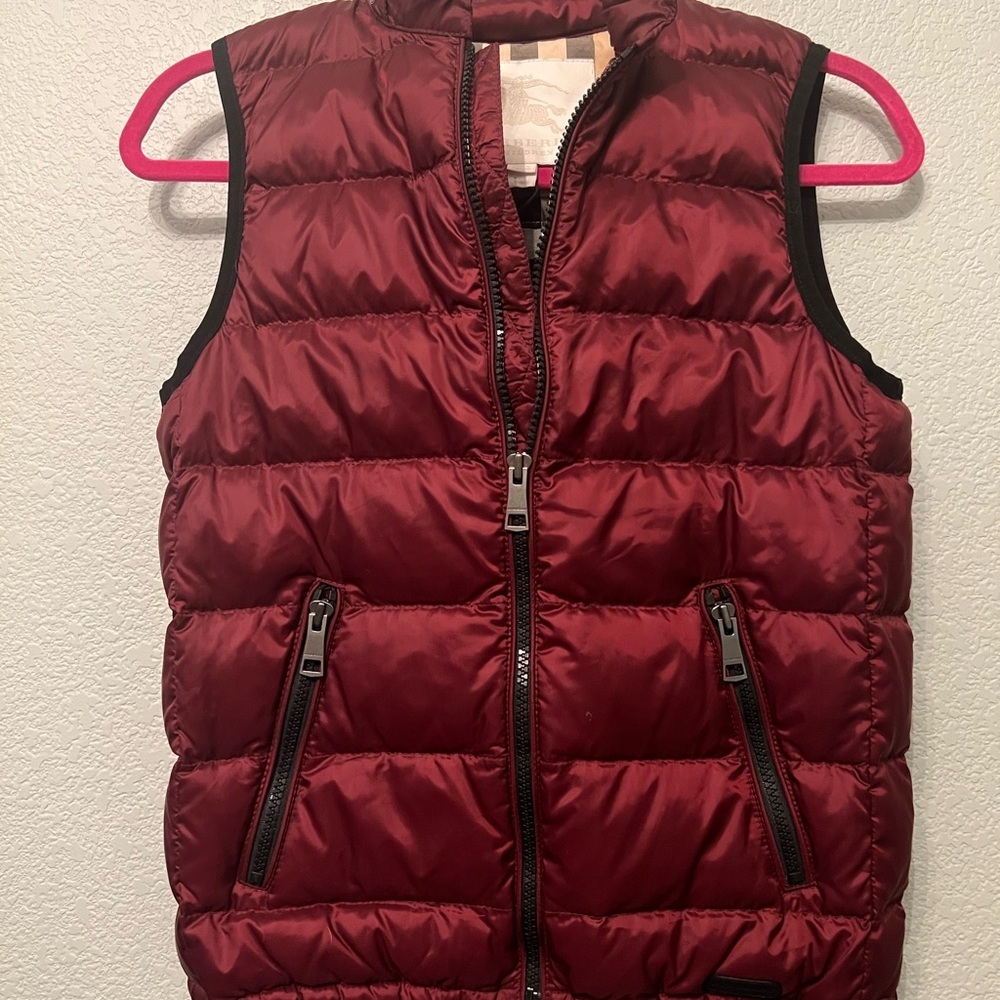 Burberry Kids Maroon Quilted Vest